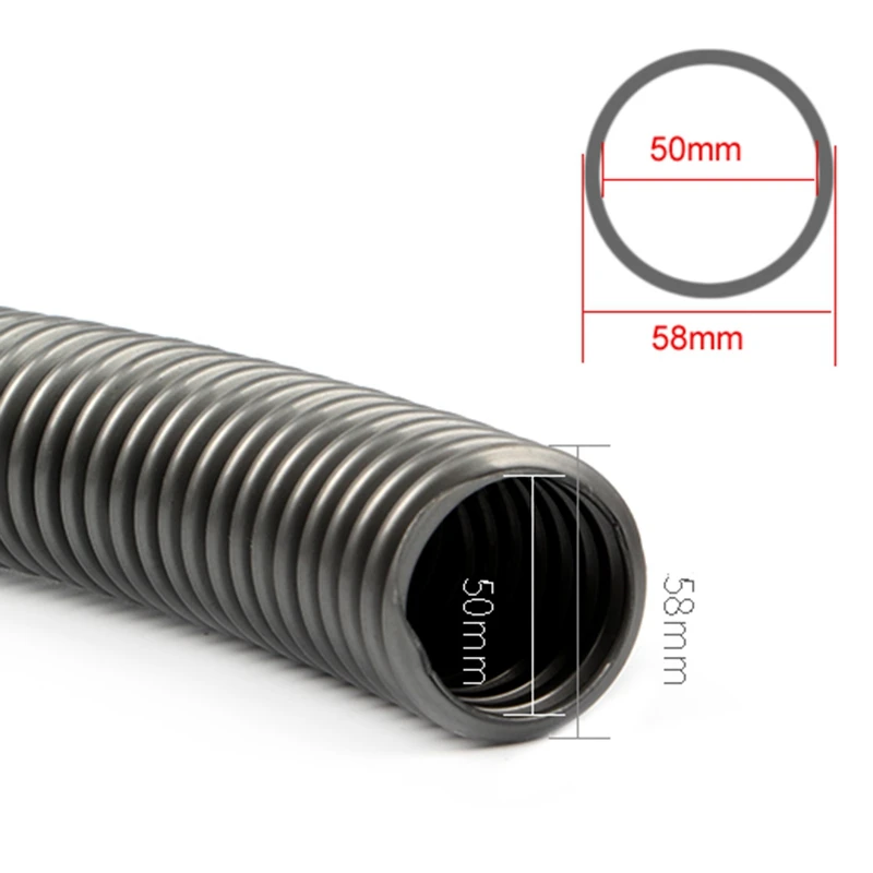 Tanie Odkurzacz przemysłowy gwint wąż rura rura, wewnętrzny 50 Mm, 5M długości, absorpcja wody maszyny, słomki, trwałe, części do odkurzaczy