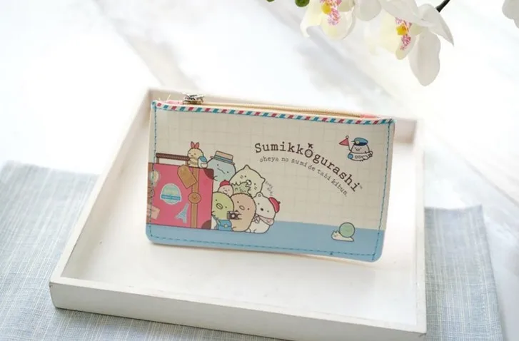 1 шт. Kawaii Sumikko модные аниме PU мини сумки Сумка для документов на молнии монеты карман повседневные кошельки карты унисекс подарки
