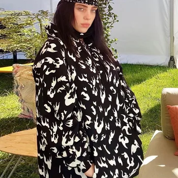 

women clothings Large version loose fashion hoodies women long coat 2020 spring sweatshirt long sleeve new Pattern sweatshirt