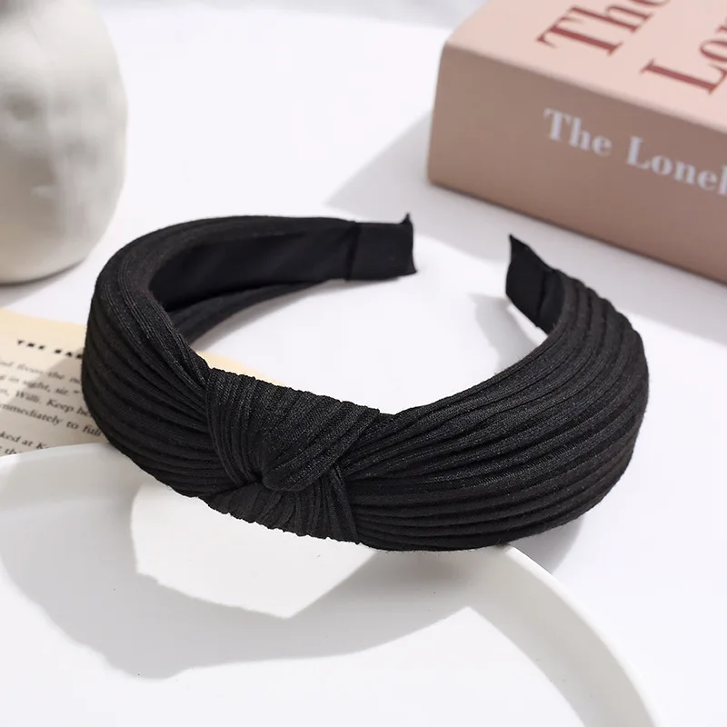 Lady Hair Hoop Top Knot Turban Headband Elastic Hairband Hair Accessories for Girls No Slip Stay on Knotted Head band Hair Band best hair clips Hair Accessories