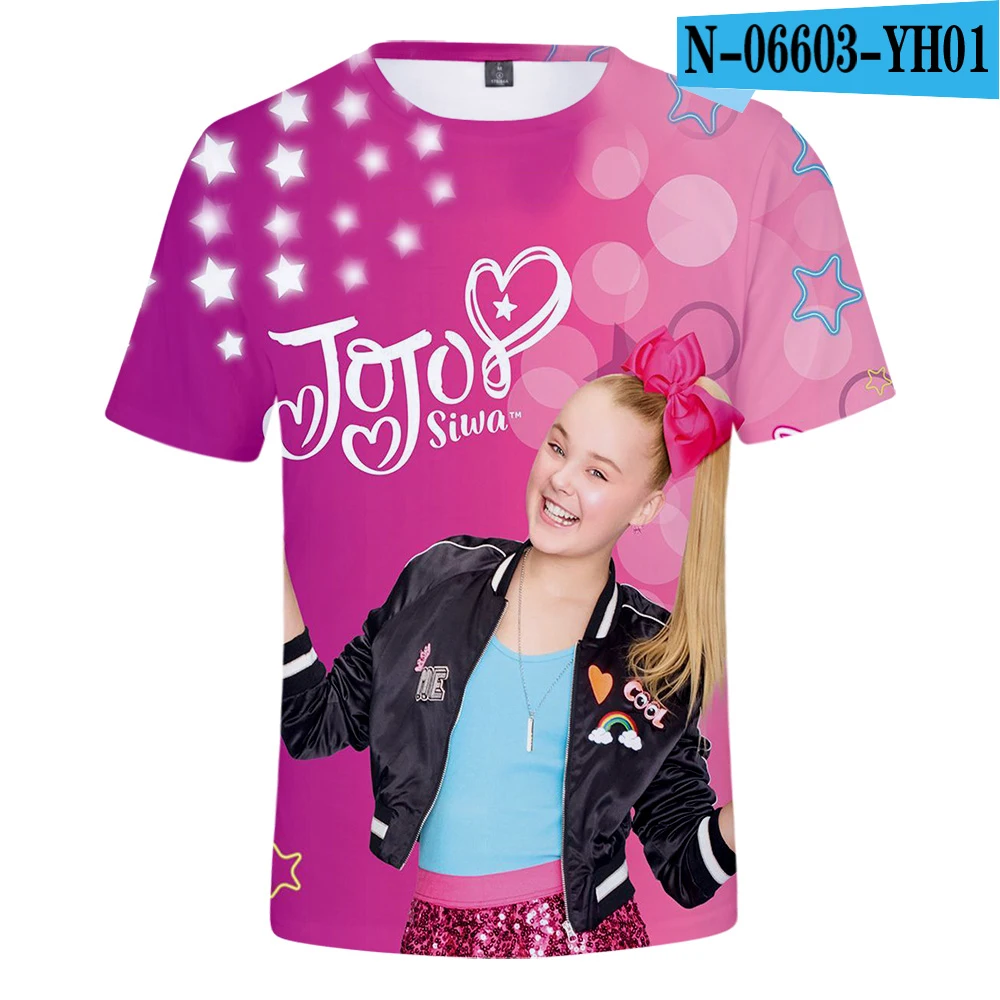 3D Новая мода 3D JOJO SIWA футболка; сезон лето-осень; обувь для мужчин и женщин; удобная 3DTees Популярные красного цвета с короткими футболки с рукавами - Цвет: 3D