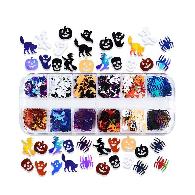 Halloween Design Nail Art Sequins Ghost Pumpkin Polymer Clay Slices 3D Flakes Nail Charms Decoration Manicure Supplies