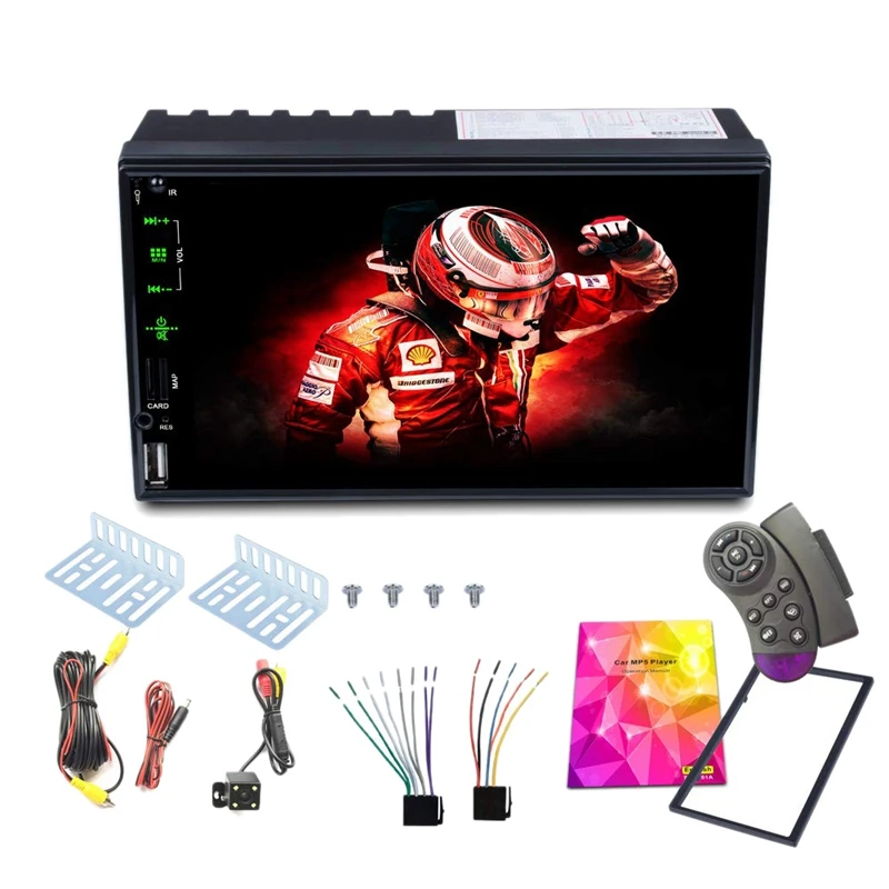 2 Din Авто стерео 7 дюймов HD пресс экран Поддержка Bluetooth Handsfree резервная камера