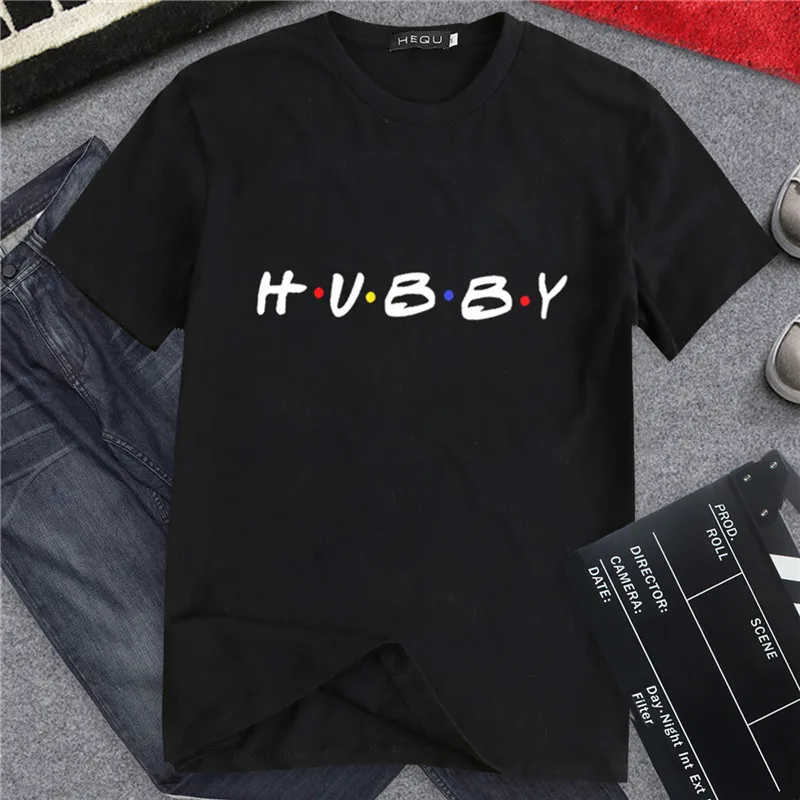 HUBBY WIFEY парные футболки для женщин мужчин влюбленных Толстовка влюбленных пары с коротким рукавом футболки
