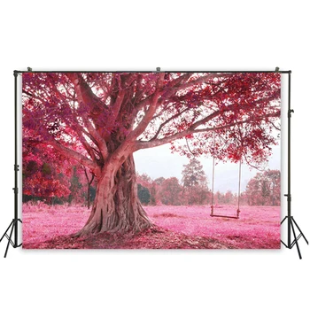 

HUAYI romantic big tree swing photo shoot backdrop background for taking photo of wedding studio props photo booth D-1827