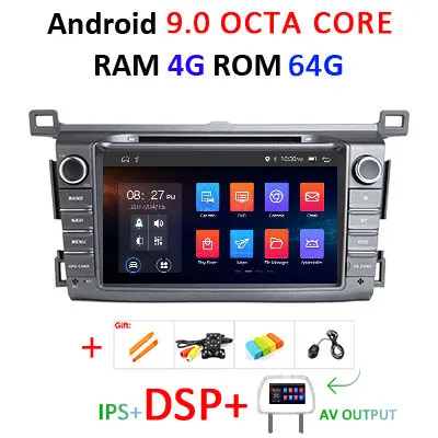 " DSP ips 4G ram Android 9,0 4G 64G Автомобильный gps для Toyota RAV4 2013 dvd-плеер Мультимедиа Навигация Радио стерео - Цвет: 9.0 4G 64G DSP AVOUT