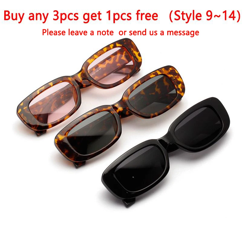 Retro Sunglasses Square Rectangle Vintage Men Women Luxury Brand Travel