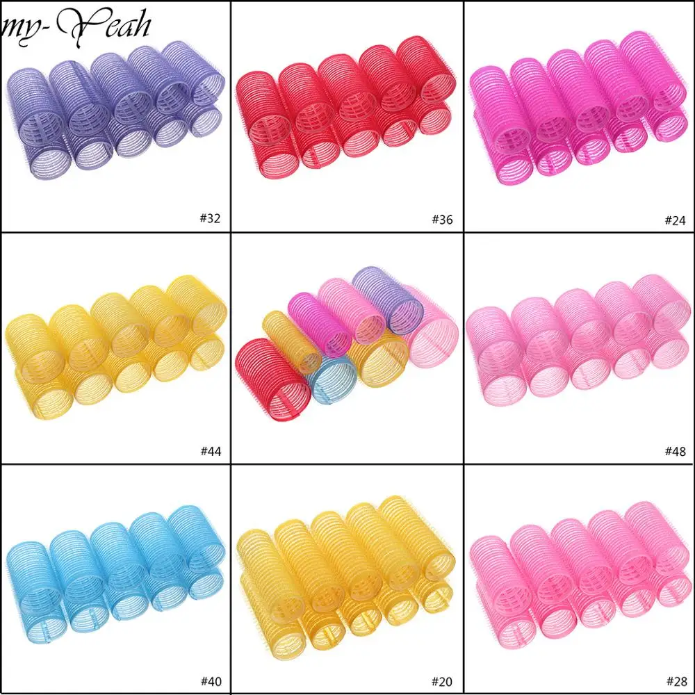 10 unids/lote diferente tamaño de agarre rodillos del pelo magia rulos bricolaje hogar peluquería de Herramienta de Peinado DIY