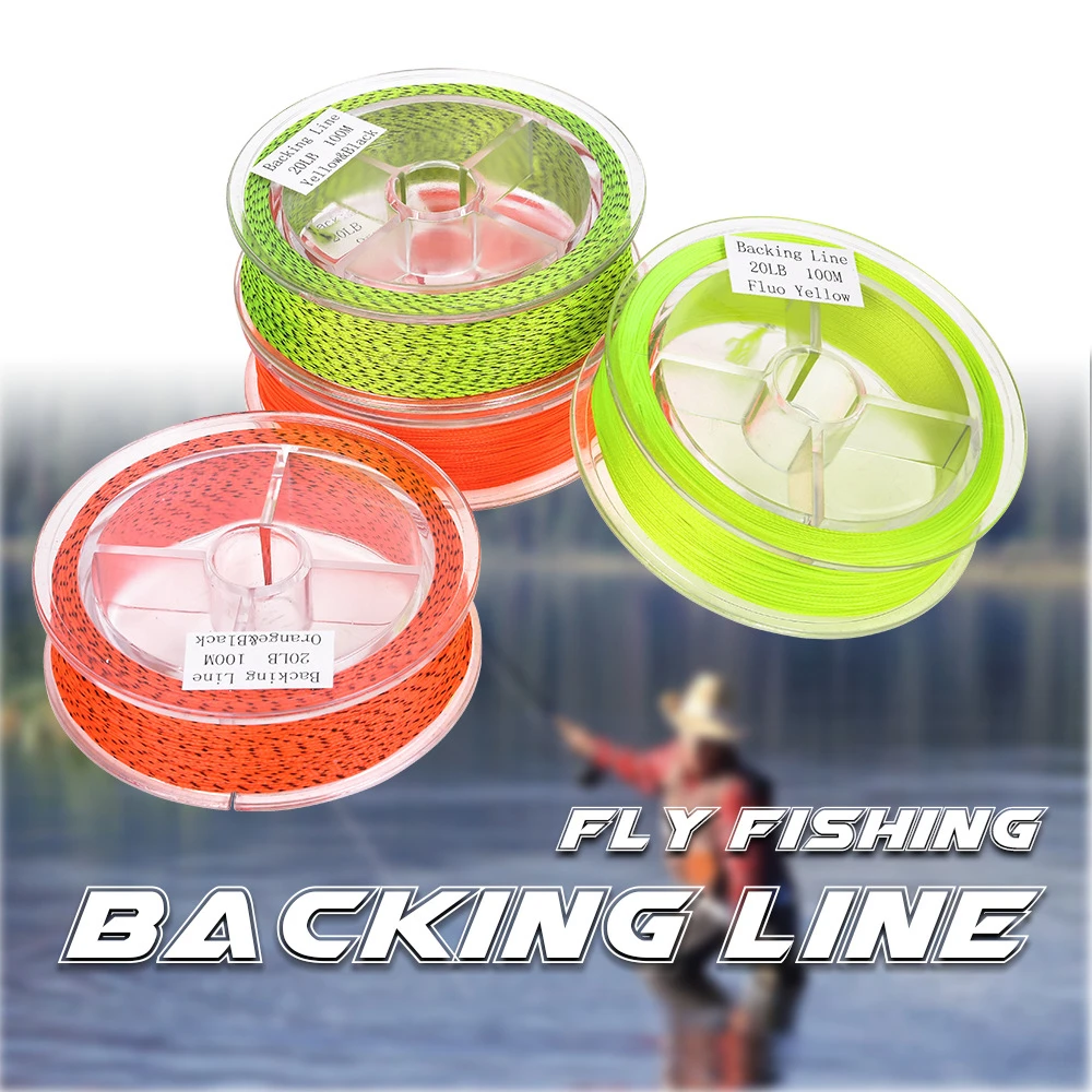 50m/100m Fly Fishing Backing Line 8 Strands Nylon Braided Line Backing