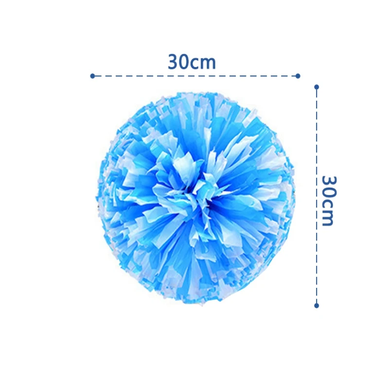 2pcs Cheerleader Pom Poms Cheerleading Flower Ball Metallic Girl Cheering Dance Decorator Cheerleading Pompoms Plastic Handles