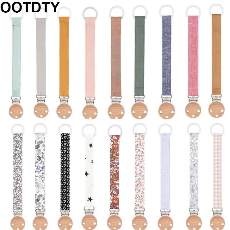 Baby Pacifier Clip Chain for Soothers Cotton Linen Soother Dummy Holder Leash Strap Nipple Holder In