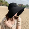 K58 Sun Hat Women Summer UV Protection Fisherman Hat Fashionable Big Brim Cap Beach Sunhats Traveling Wild Empty Top Hat 2022 ► Photo 2/5