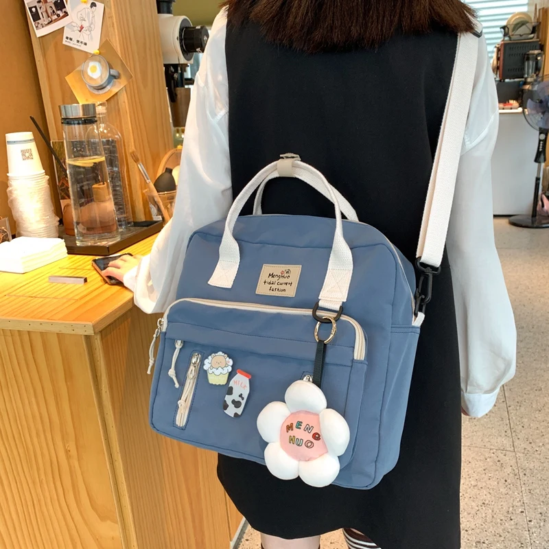 DCIMOR Lovely Multifunctional Backpack Teenage Girl Ring buckle Portable Travel Bag Female Small Schoolbag Badge Women Backpacks