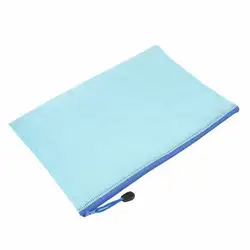 Синий узор сетки молнии прозрачный 34 см x 23,5 см папка мешок для бумаги A4