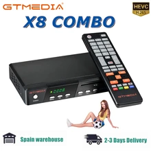

2021 NEW GTMedia X8 combo satellite receiver,10bit, DVB-S2/S2X+T2/Cable,Multi-PLP,Support Albertis/Tivusat/BBC Satback,Youtube