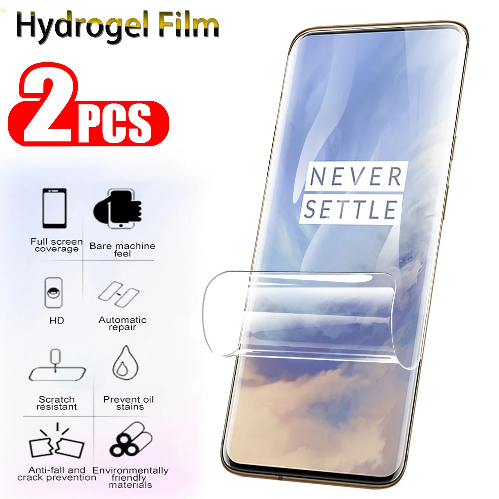 2 шт. Экран протектор Мягкий гидрогель пленка для Oneplus 8 Pro 7 7Tpro Защитная с полным