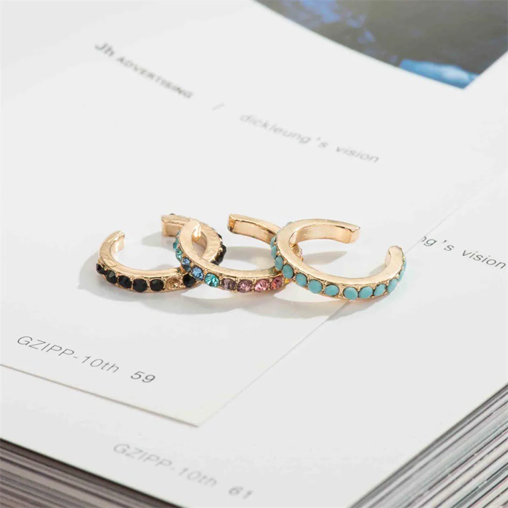 Clip On Earrings Crystal Ear Cuff Non Pierced Nose Ring for Women