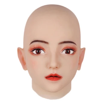 

Female Silicone Mask Hand-Made Realistic Face Prop for Cosplay Transgender Halloween Masquerade Ajusen