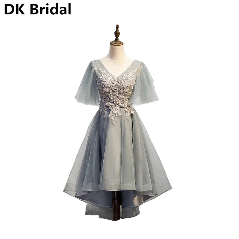 Короткие платья для выпускного вечера Robe De Soiree короткие спереди и Длинные Сзади изящные вечерние платья свадебное платье для гостей