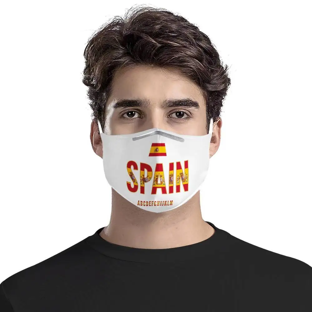 

Custom Pattern New Spanish flag Reusable Mouth Face Cover Comfortable Anti-Dust Anti-saliva Anti Infection Windproof