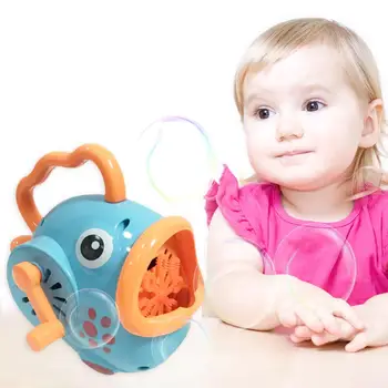 

Cartoon Cute Fun Fish Automatic Bubble Machine Manual Blower Maker for Kids