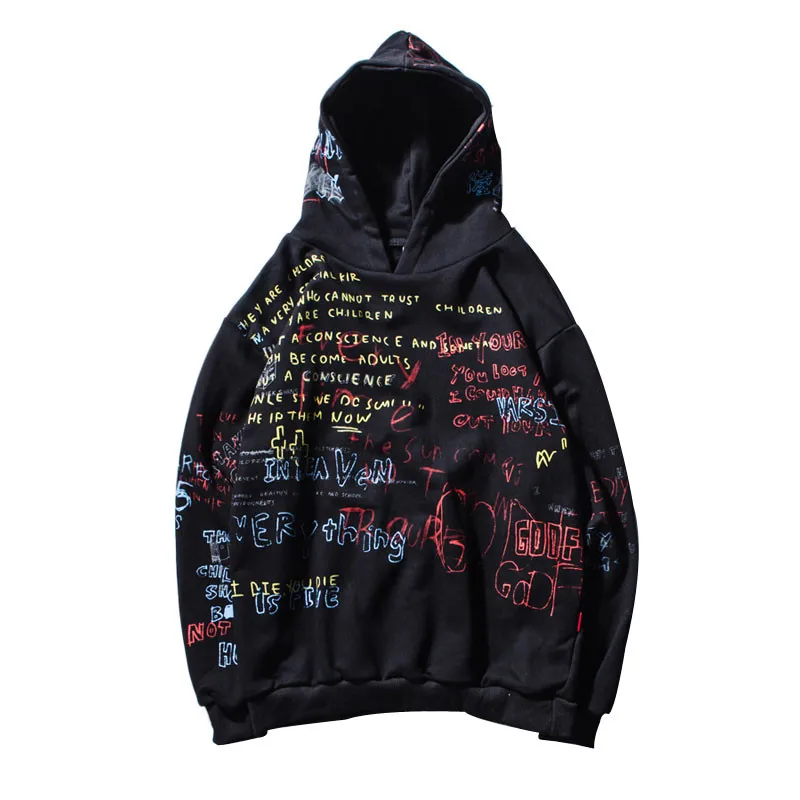 

Hip Hop Graffiti Hoodies Mens Womens 2020 Autumn Casual Pullover Sweats Hoodie Male Fashion Skateboards Sweatshirts
