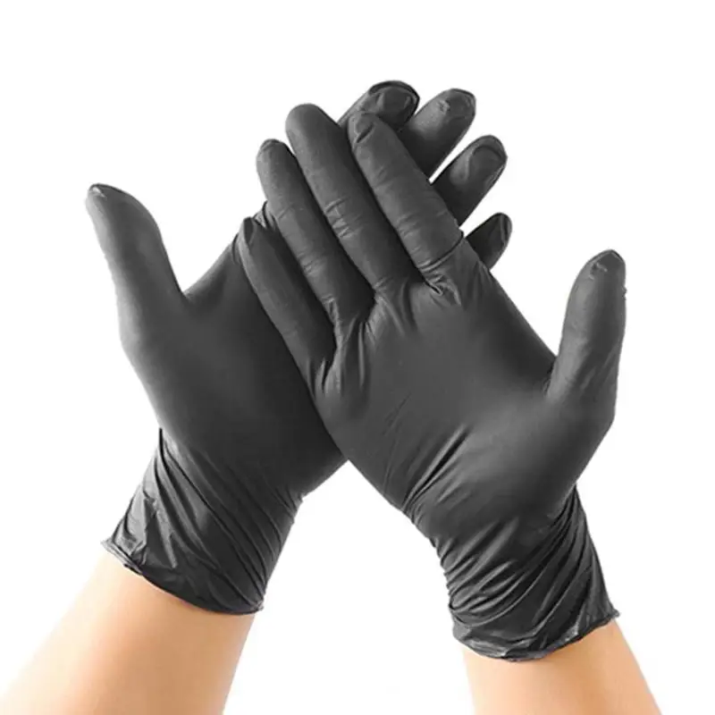 100 шт одноразовая черная нитриловая перчатка, латексная пудра, для механической татуировки для бытовой чистки, гигиеническая проверка, еда