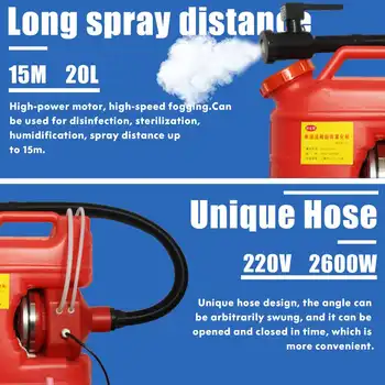 

20L 2600W Electric ULV Fogger Sprayer Ultra Capacity Disinfection Machine Mosquito Killer Fight Drugs Sprayer Tool Fast Shipping