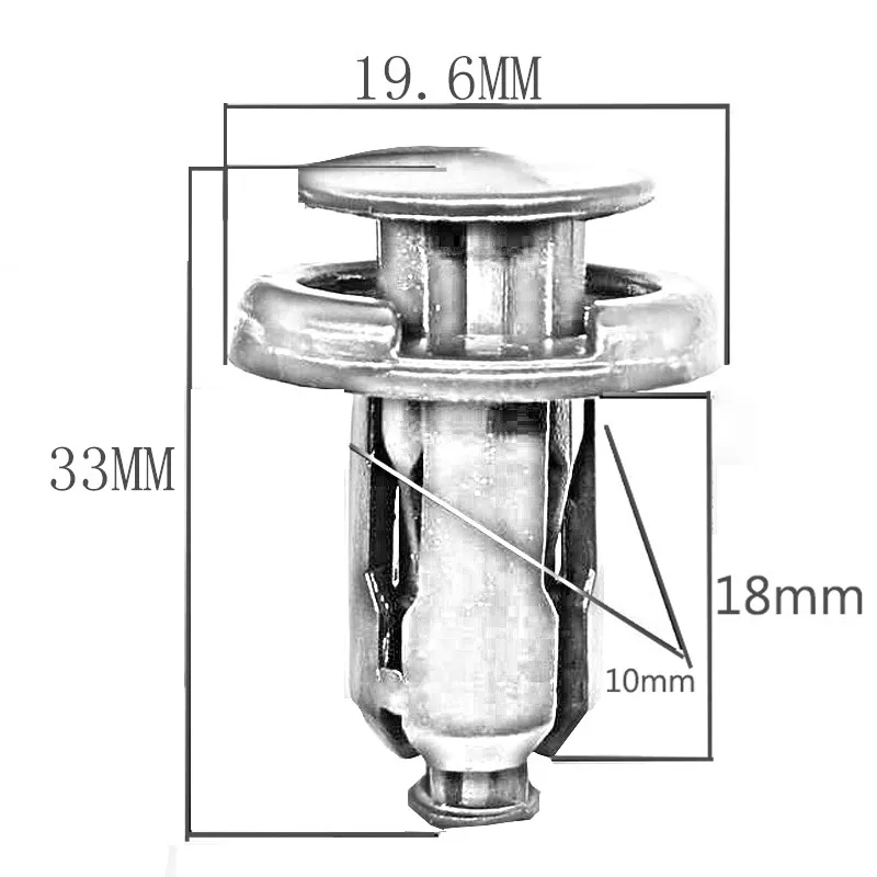 10 мм 50 шт. автомобильный крыло заклепки Крепежные Зажимы Пластиковые отверстия крепления для бампера заклепочный клип универсальный стиль для Honda