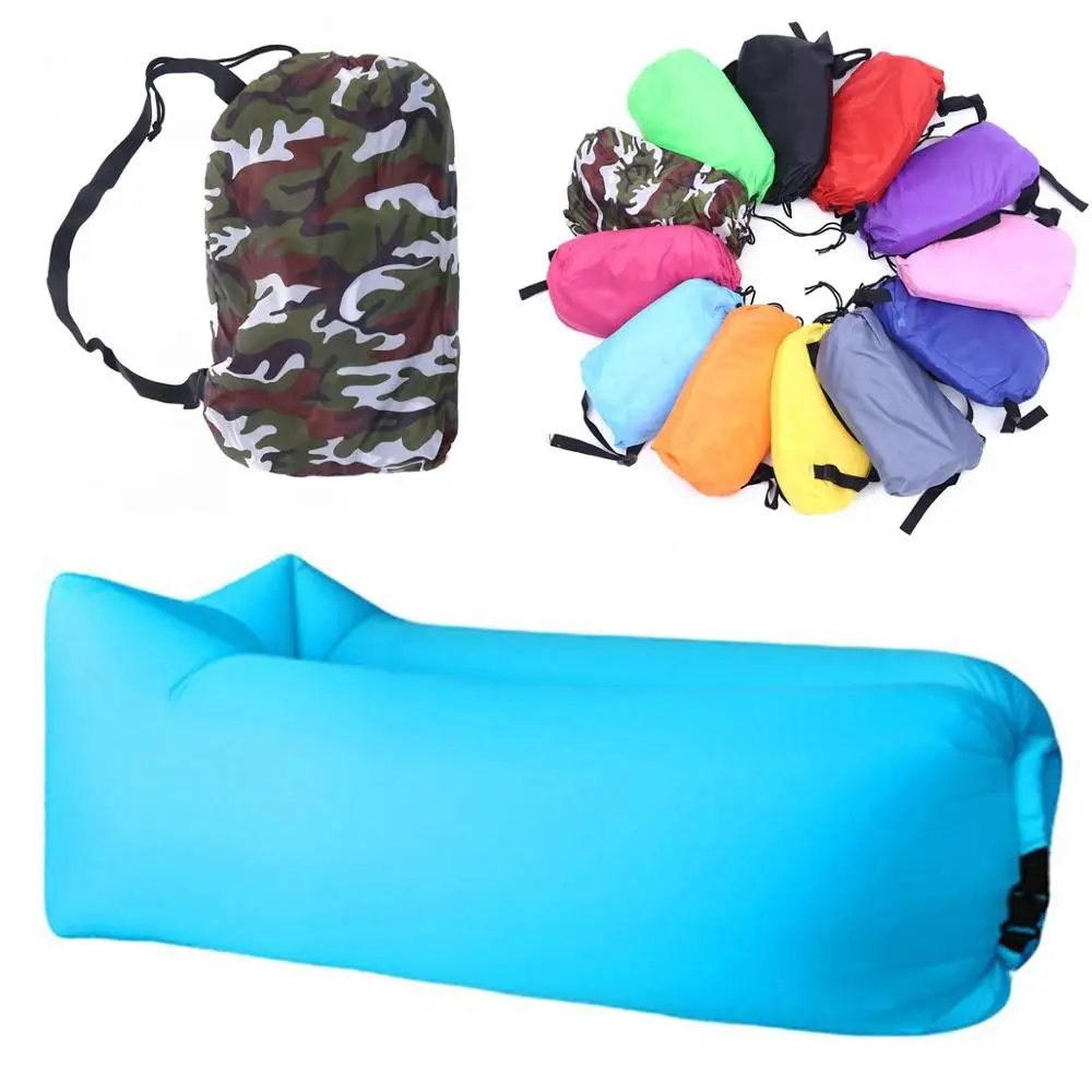 Fast Inflatable Lazy Bag Air Sofa Banana cushion Lay bag Camping lazy sofa bed Portable Beach Bed mat Lounge Chair lounger | Дом и сад