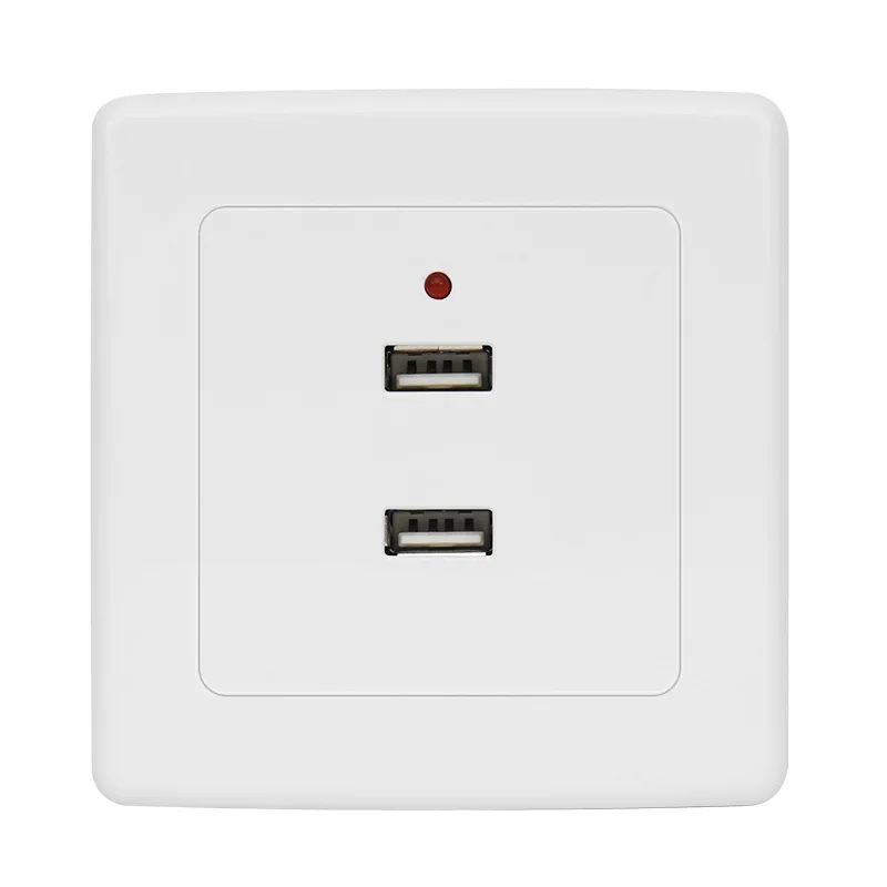 

KEKA Dual USB Wall Socket Charger AC/DC Power Adapter Plug Outlet Plate Panel 220V To 5V White Safe 2 Ports Electrical Sockets