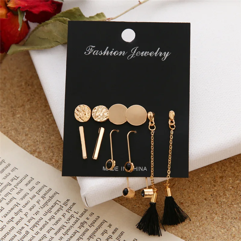 Маленький шар Звезда Сердце геометрические серьги для женщин в стиле бохо