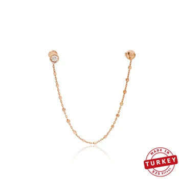 

SPENTA Jewelry Singles in Double Stud Earring Handmade 925 Sterling Silver Turkish Jewelry