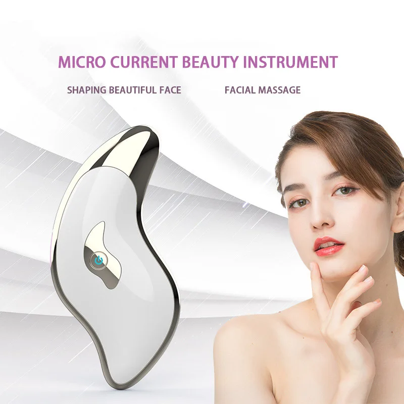  Microcurrent Scraping Face Massage Lifting Beauty Device Electric Heating High Frequency Vibration 