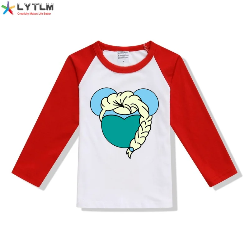 LYTLM/футболки для девочек, Camiseta Princesas, рубашки для девочек, рубашка принцессы, Лолита, зимняя одежда для новорожденных девочек, vetement fille - Цвет: CX Raglan Red