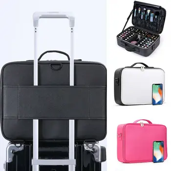 

NEW Cosmetic Makeup Bag Professional Beauty Box Make Up Rose Vanity Case Cosmetic Nail Jewelry Case /BY