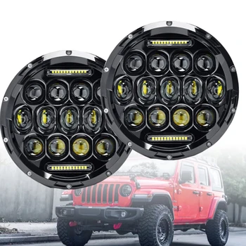 

1pcs 75W 7inch Round LED Headlight 12V Car Light Headlamp for Jeep Wrangler Land Rover Defender 90 & 110