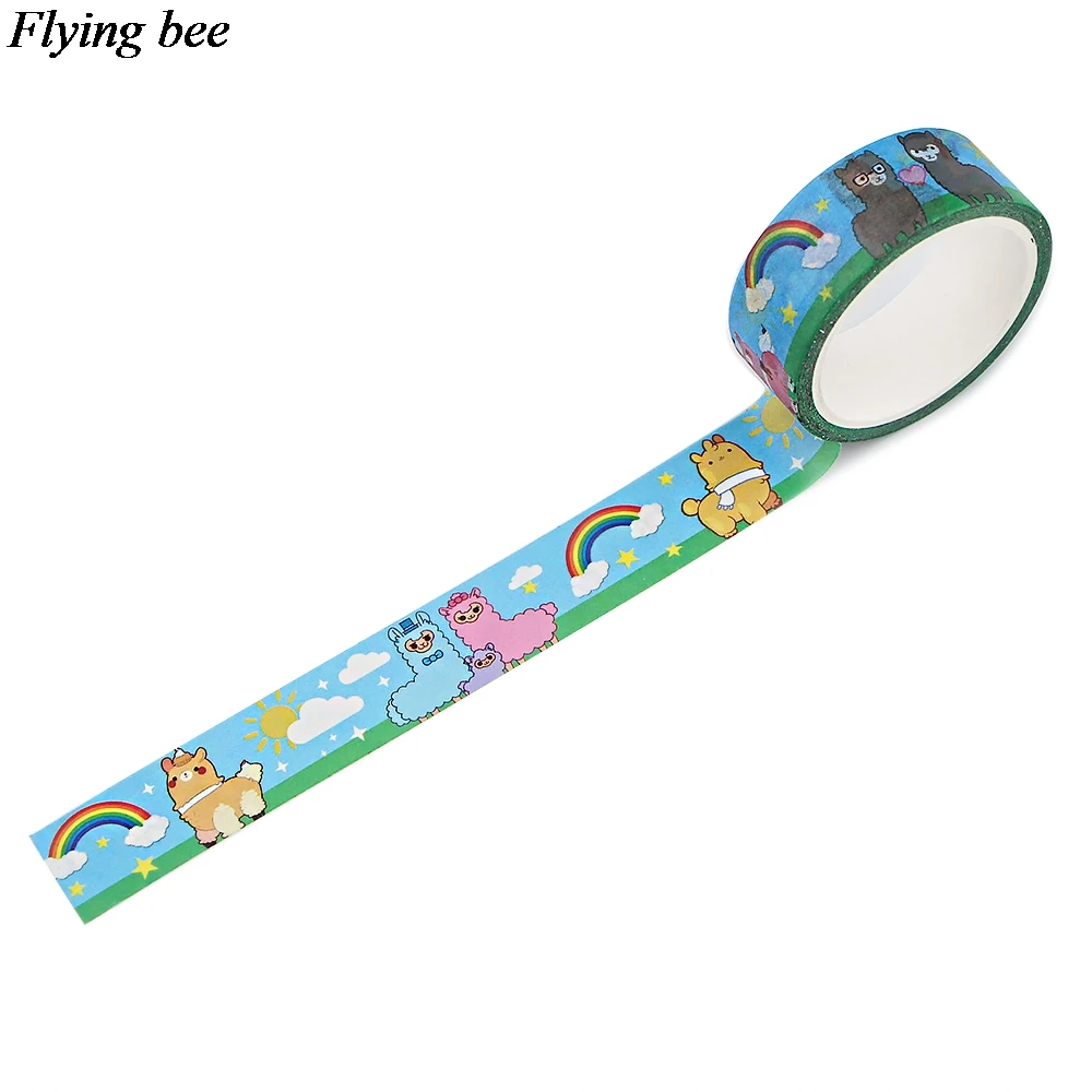 Мультяшная Милая Васи лента Flyingbee 10 стилей 15 мм x 5 м декоративная клейкая сделай