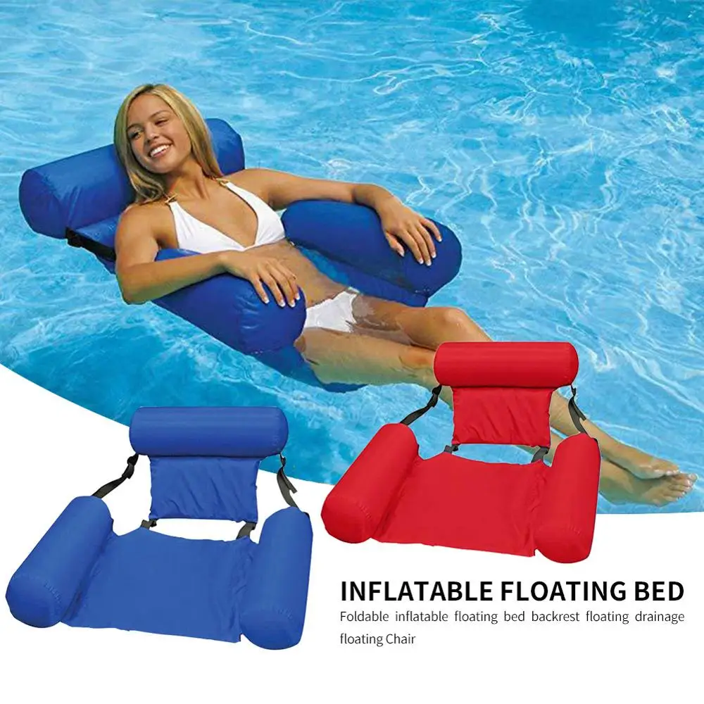Pool Water Sports Hammock Lounger Inflatable Foldable Floating Row