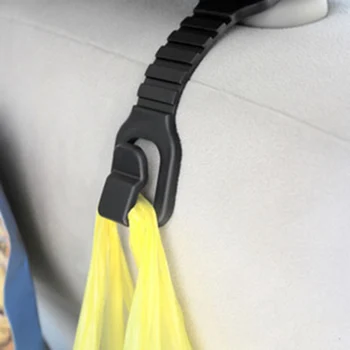 

Universal 2pcs Car Seat Hook Hanger Car Clips Shopping Bag Holder Storage Holder Clips Universal Headrest Mount Storage Hook
