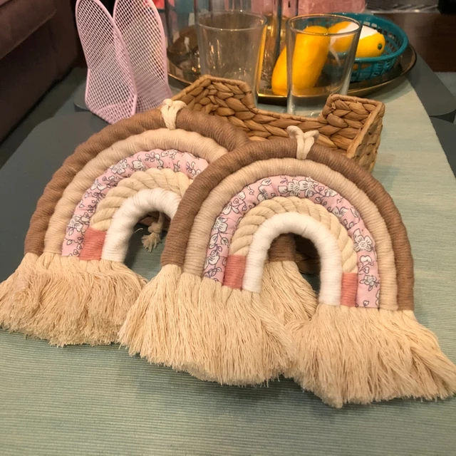 DIY Rope Rainbow Wall Hanging Decoration Handmade Woven Rainbow Decoration Nordic Ornament Baby Room Accessories Living Room 3