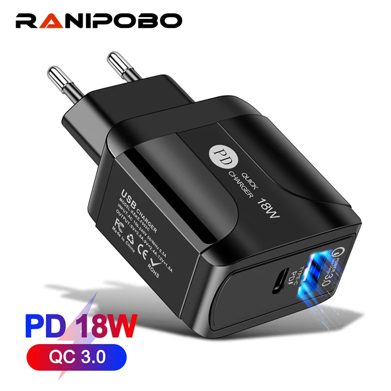 Зарядное устройство USB 36 Вт Quick Charge 4 0 PD 3 кабель с разъемом типа C для быстрой