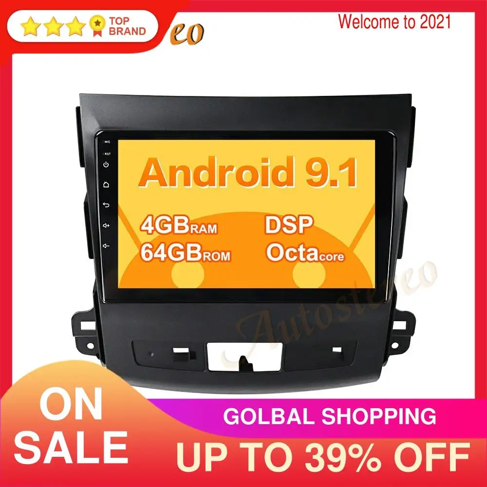 Android 9 1 4G Автомобильный GPS навигатор мультимедийный плеер для Авто Mitsubishi Outlander