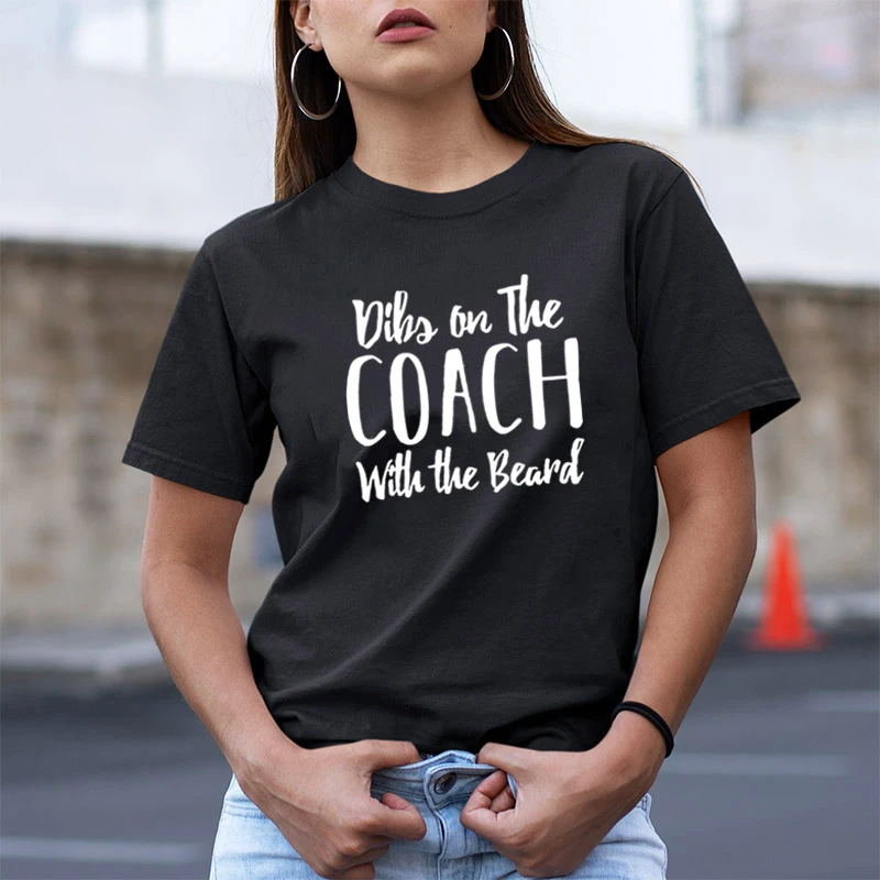 Dibs on The Coach with The Beard Print Tee Shirt Femme O neck Short Sleeve  Cotton T Shirt Women Loose T Shirts for Women Tops|T-Shirts| - AliExpress