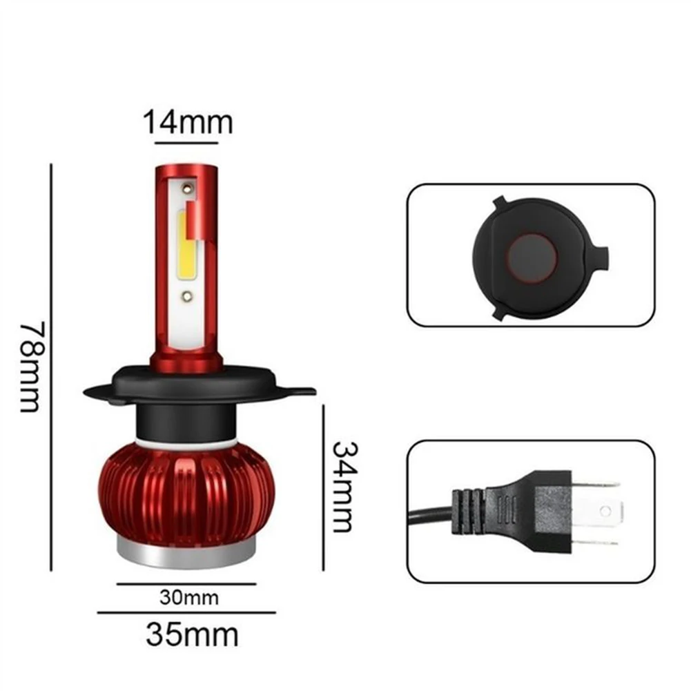 2 шт. H1 H8 H9 H11 H7 HB3 9006 HB4 автомобилей COB 6000 К супер яркие лампы светодиодный фар автомобильный Электрический аксессуары