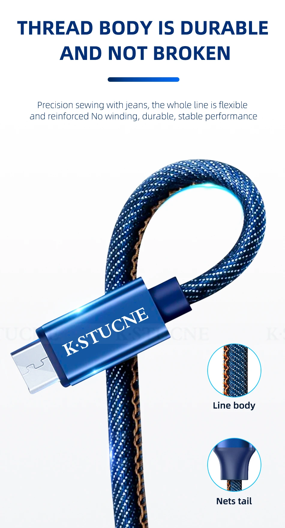 KSTUCNE Micro USB кабель 2.4A 1 м 2 м Быстрая Зарядка Кабель Microusb для samsung Xiaomi htc Android мобильный телефон провод кабель