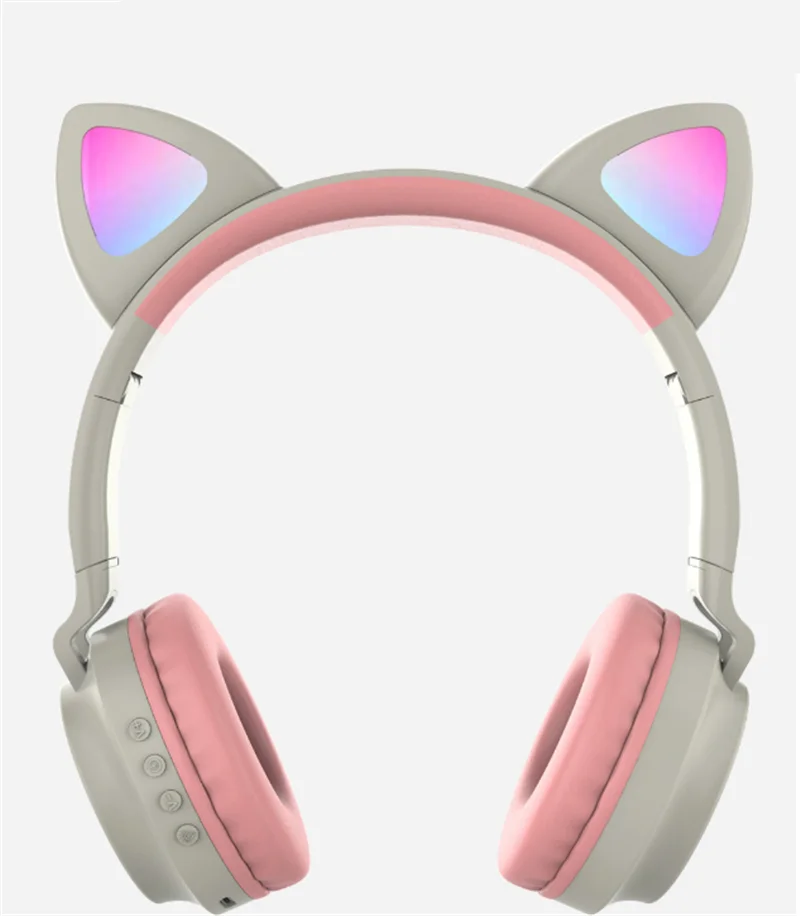 

LED Cat Ear Headphones Bluetooth 5.0 Noise Cancelling Adults Kids girl Headset Support TF Card FM Radio With Mic Wireless+Wired