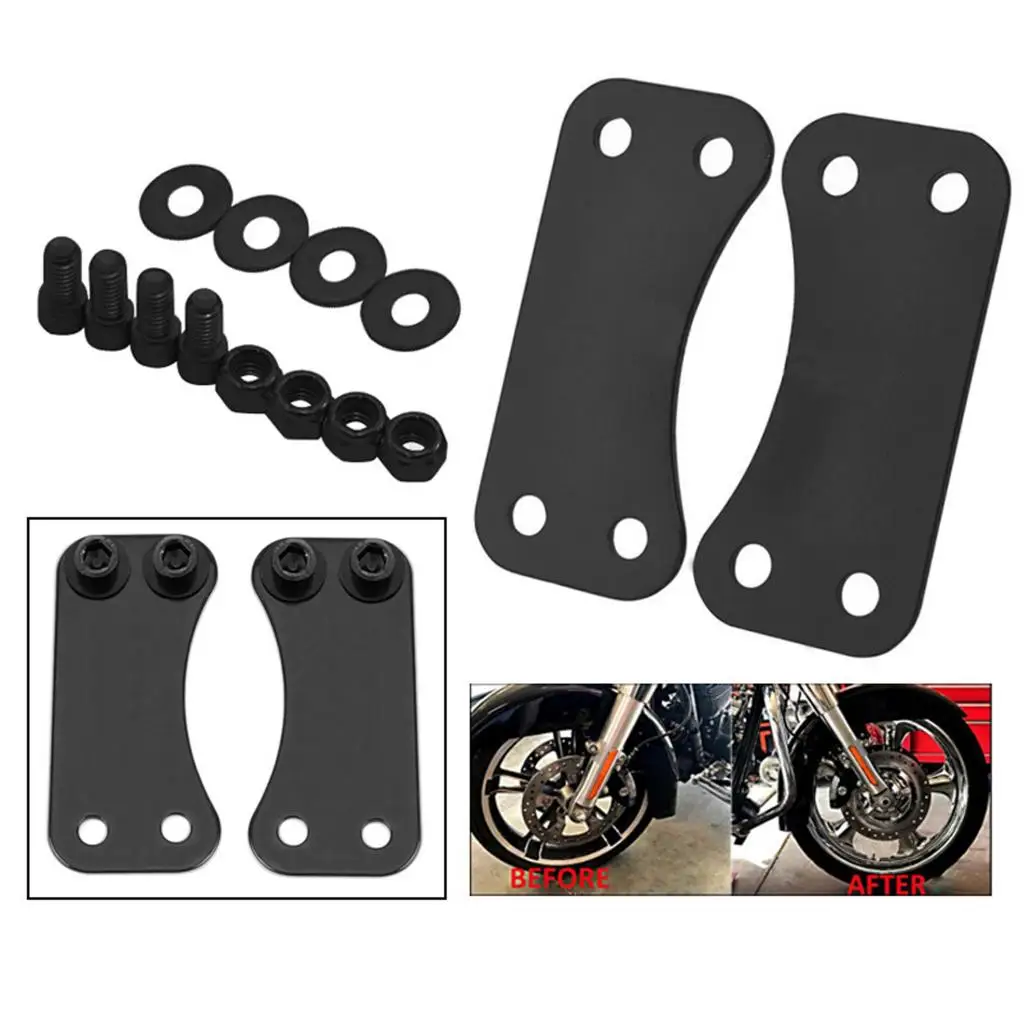 Front Wheel Fender Riser Lift Brackets Relocation Adapters Suits for Harley Touring 14-17