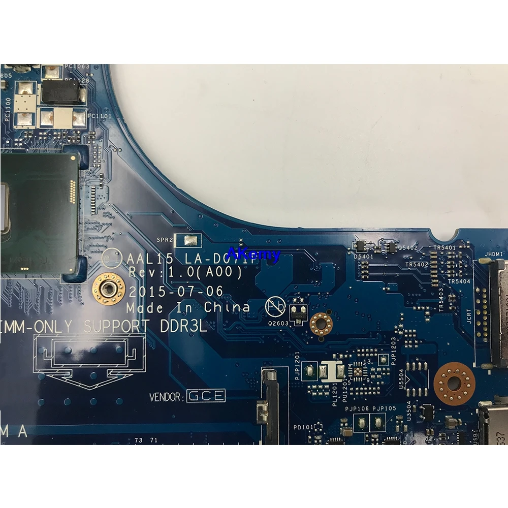 Оригинальная материнская плата для ноутбука DELL 15 5559 5559 i5-6200U AAL15 LA-D071P протестирована
