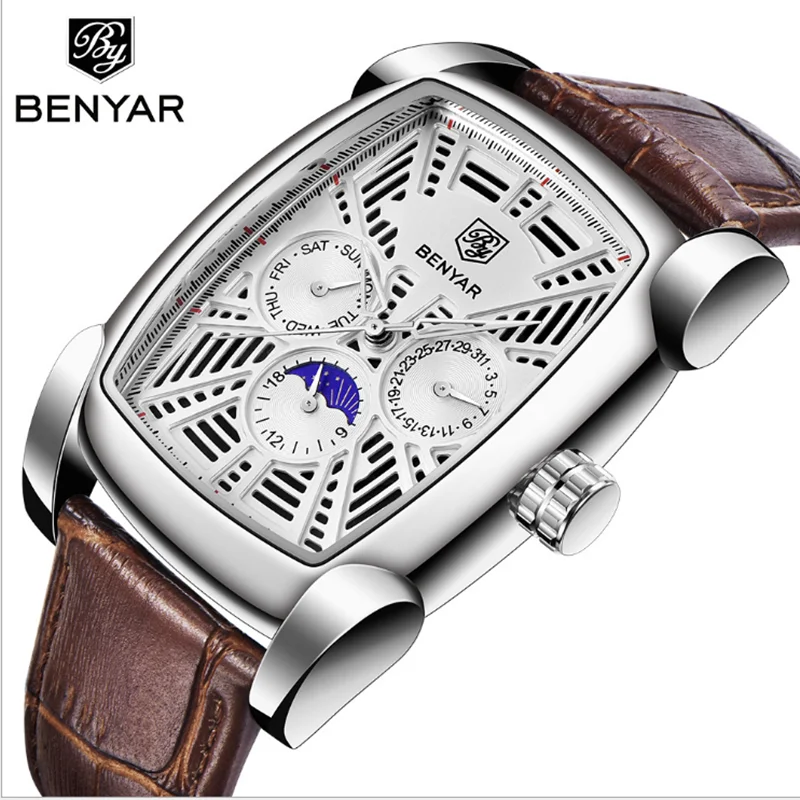 Мужские часы Лидирующий бренд Роскошные Кварцевые часы мужские Rosegold мужские модные бизнес часы ударопрочный 30 м Водонепроницаемые наручные часы